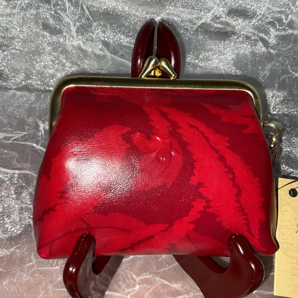 Wallet, Patricia Nash Borse Satin Leaves Coin Wallet/Keychain, NWT
